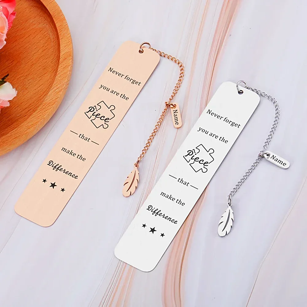 Custom Text Name Bookmark Personalized Colorful Flower with Name Stainless Steel Bookmark Women Jewelry Memorial tangula custom brooch pin customizable badges jewelry gold color initial text lapel pins stainless steel name brooches for women