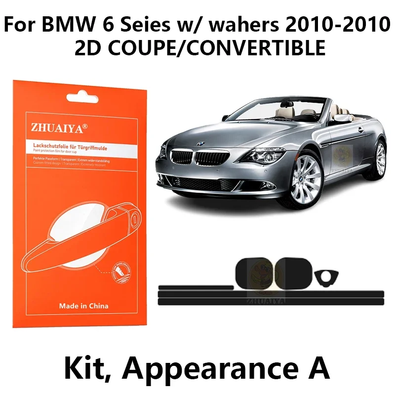 

Защитная пленка ZHUAIYA для красок дверной ручки, ТПУ PPF для BMW 6 Seies w/ wahers 2010-2010 2D COUPE/CONVERTIBLE