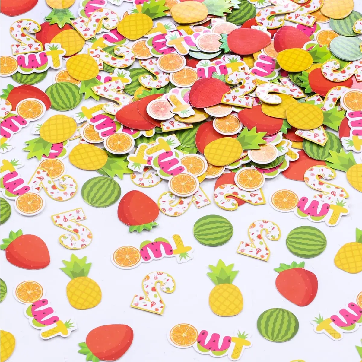 

JOYMEMO 200 Pcs Twotti Fruity Confetti Twotti Frutti 2nd Birthday Decorations Summer Fruit Pineapple Confetti for Table Decor