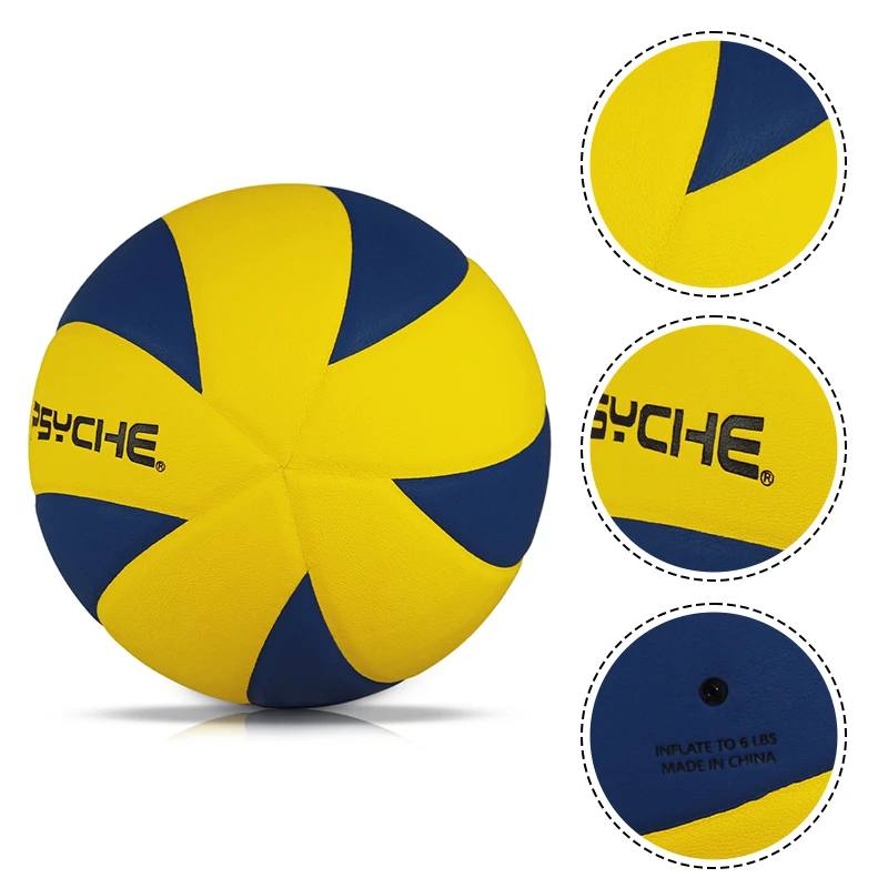 Psyche PU Leather Volleyball Soft Touch Material Professional Volleyball Size 5 Indoor Outdoor Match Ball