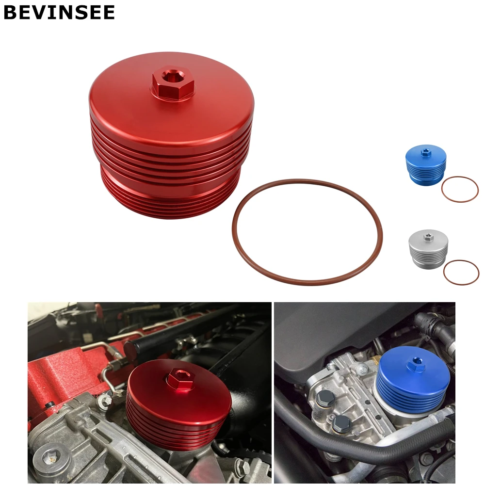 엔진오일 자동차 엔진 청소 용품 및 관리 도구 총집합 9 BEVINSEE 엔진 오일 필터 하우징 캡 쉘, BMW E90 N54 N55 S55 N20 N26 N52 엔진 알루미늄 자동차 액세서리 11427525334