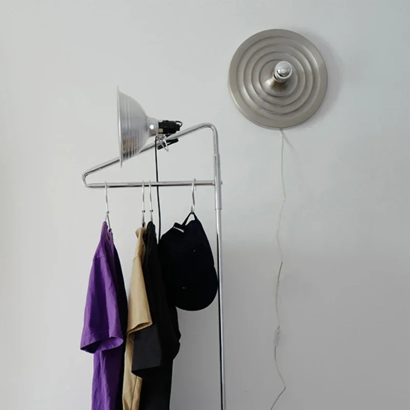 Medieval Bauhaus Wall Lamp LED Metal Silver Ripple UFO Wall Lamp Bedroom, Living Room, Background Wall, Corridor Light