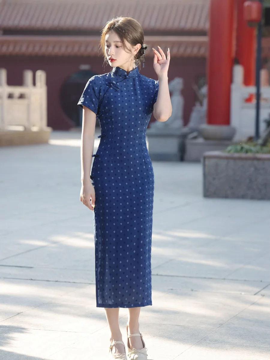 

Vintage Style Women's Summer Dress Chinese Traditional Cheongsam Classic Fit Slim Qipao