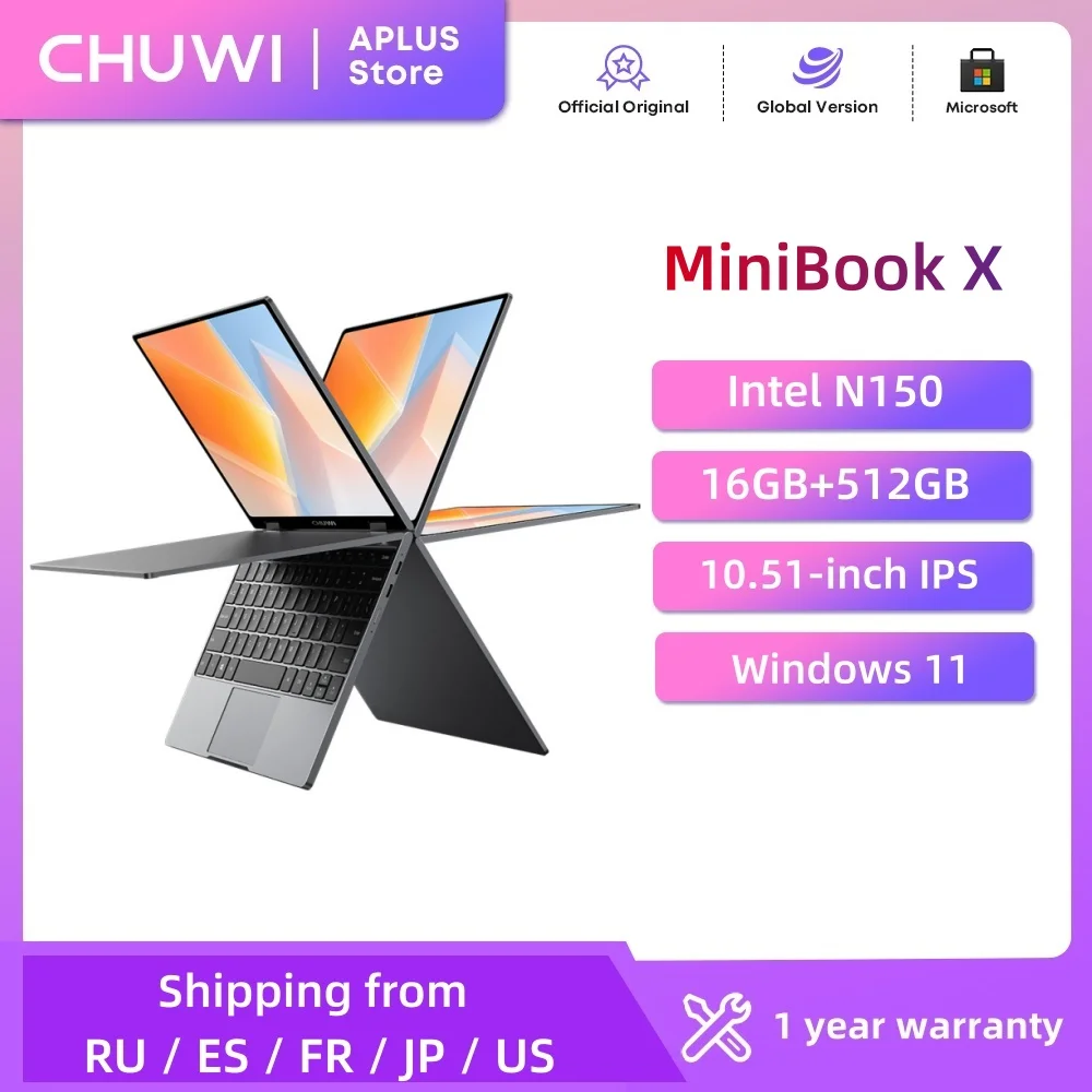 CHUWI ノートPC MiniBook X N150 16GB 512GB MiniBook X N150 | 灰色 | 英語配列 | 12GB/16GB+512GB | Intel Twin