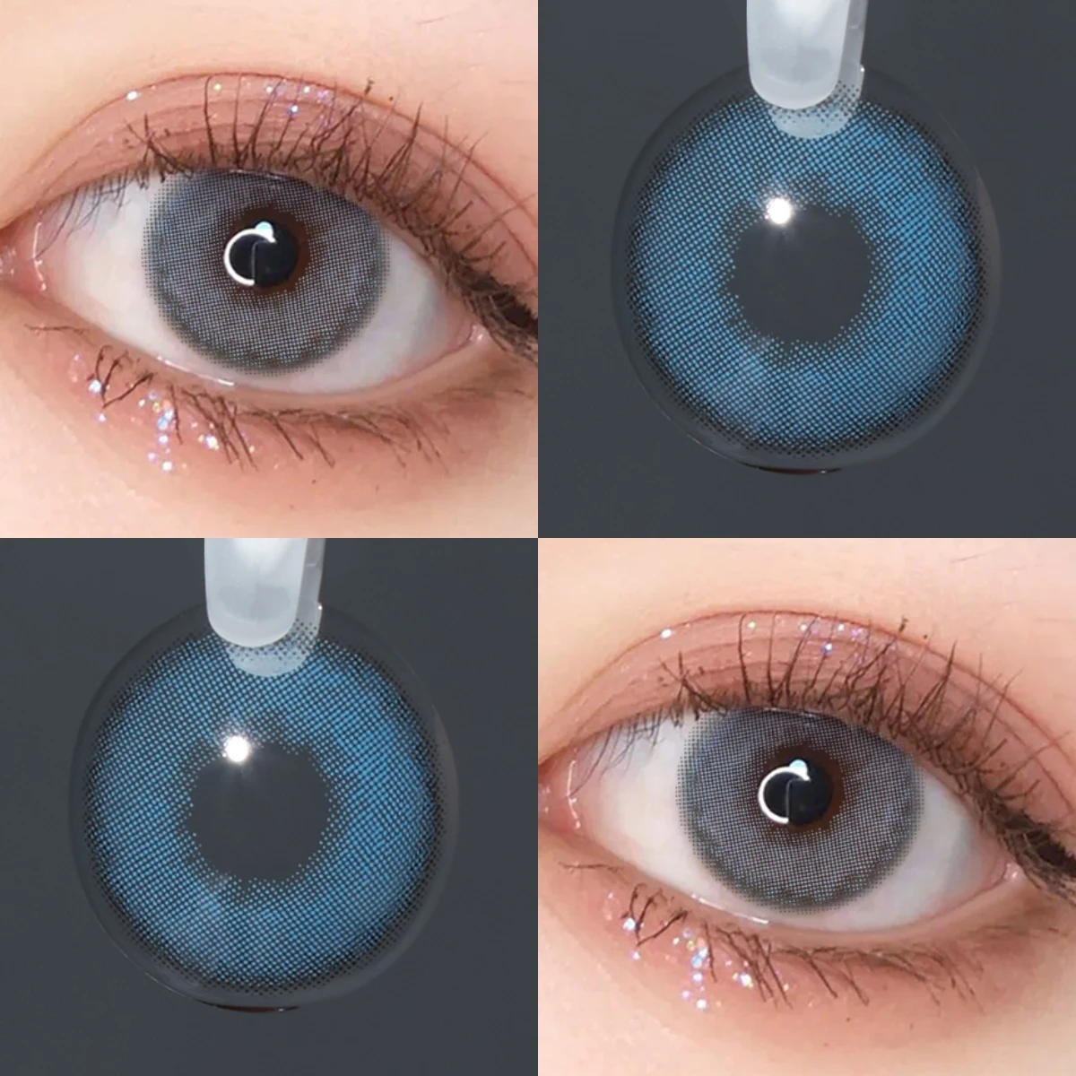 Lalens Soft Blue Colored Contact Lenses - Natural Look, Half-Yearly Wear