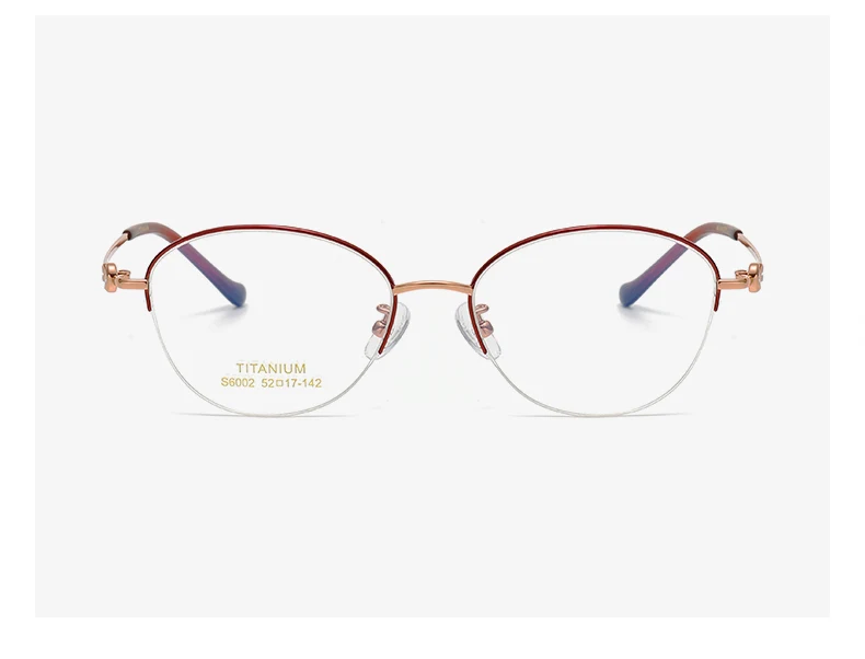 Oveliness Women's Semi Rim Oval Titanium Eyeglasses 10
