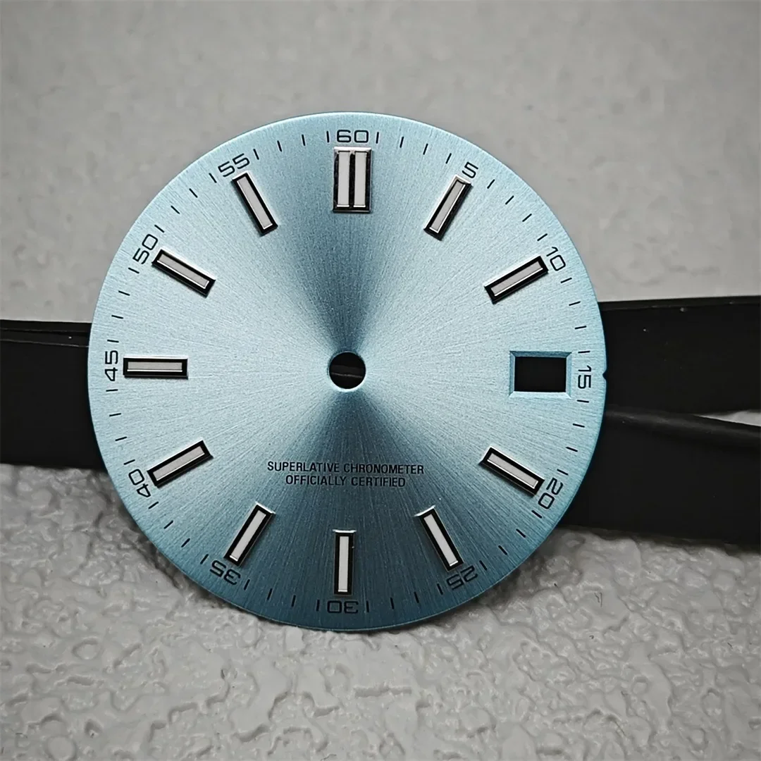 Watch Face Accessories 28.5mm Date Dial NH35 Minimalist Dial Set BGW9 Blue Luminous Watch Face Modified Watch Accessories for NH35/NH36 Movement