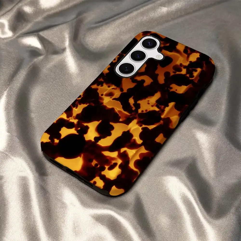 Vintage Amber Texture Glossy Phone Case - Durable HD Hard PC Cover