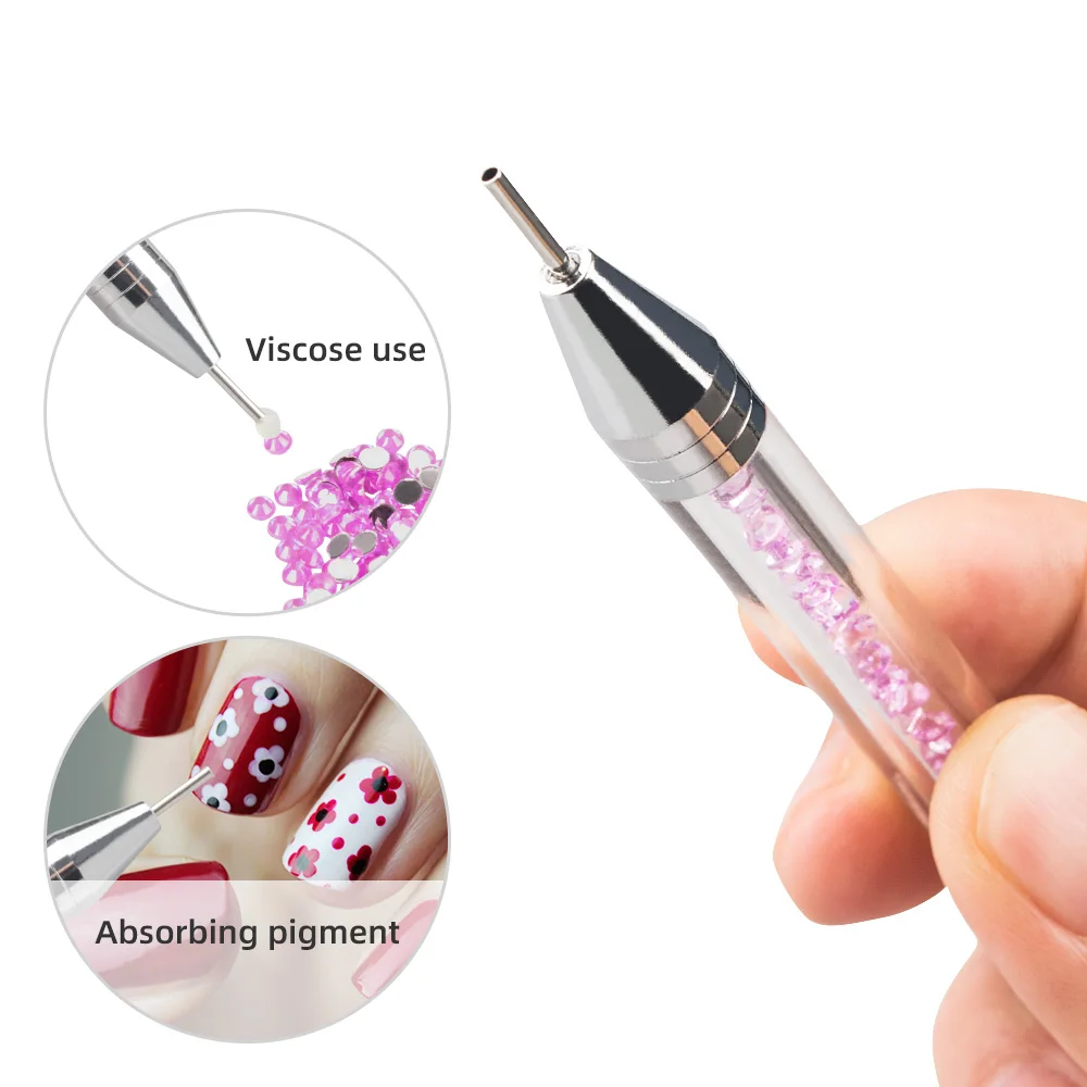 1Pc Professional Diamond Dotting Pen Crystal Pen Stainless Steel +
