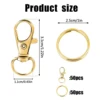 100PCS Swivel Clasps Lanyard Snap Hooks with Key Rings, Key Chain Clip Hooks Lobster Claw Clasps for Jewelry DIY Crafts 4