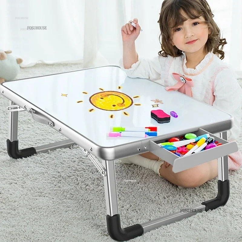 Foldable Children's Tables Simple Multi-function Computer Desk Home Drawing Board Tables Children's Writing Desk Bed Study Table