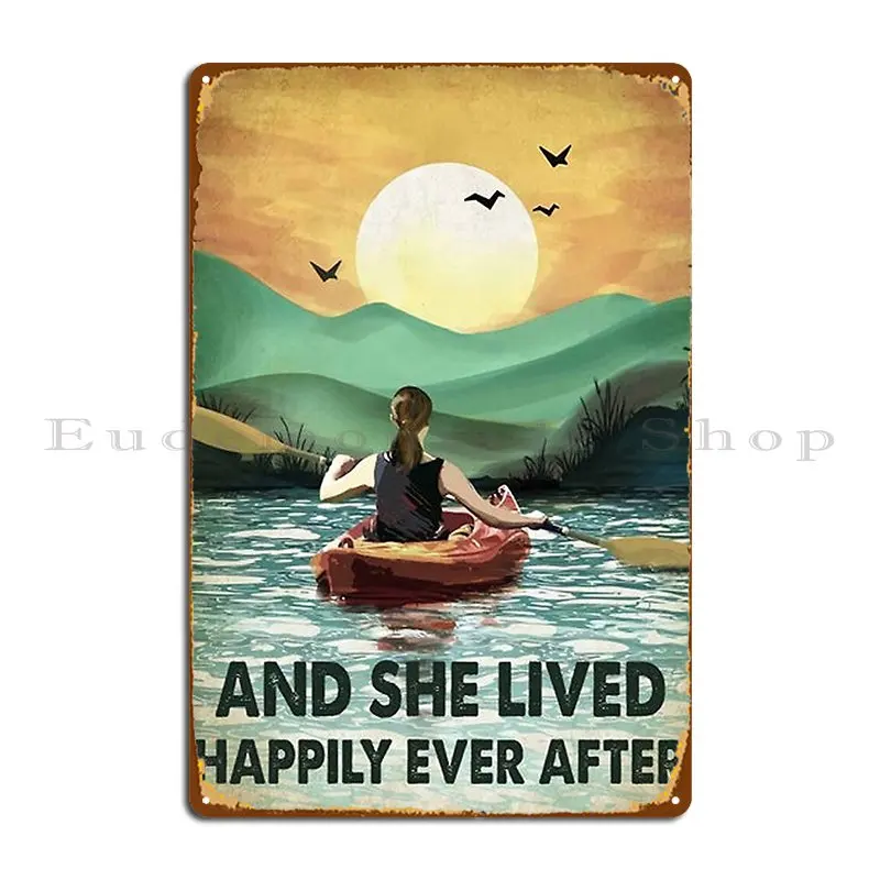 

Каякинга и она жила счастливо после плаката, металлический знак, Настенный декор, Настенный декор, смешной настенный плакат