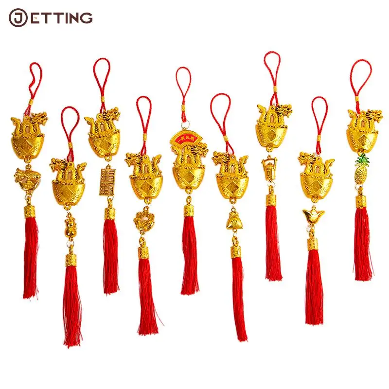 

1Pcs Year of the Dragon Gold-plated Plastic Zodiac Dragon Pendant Lucky Dragon Mascot Hanging Ornaments New Year Gift