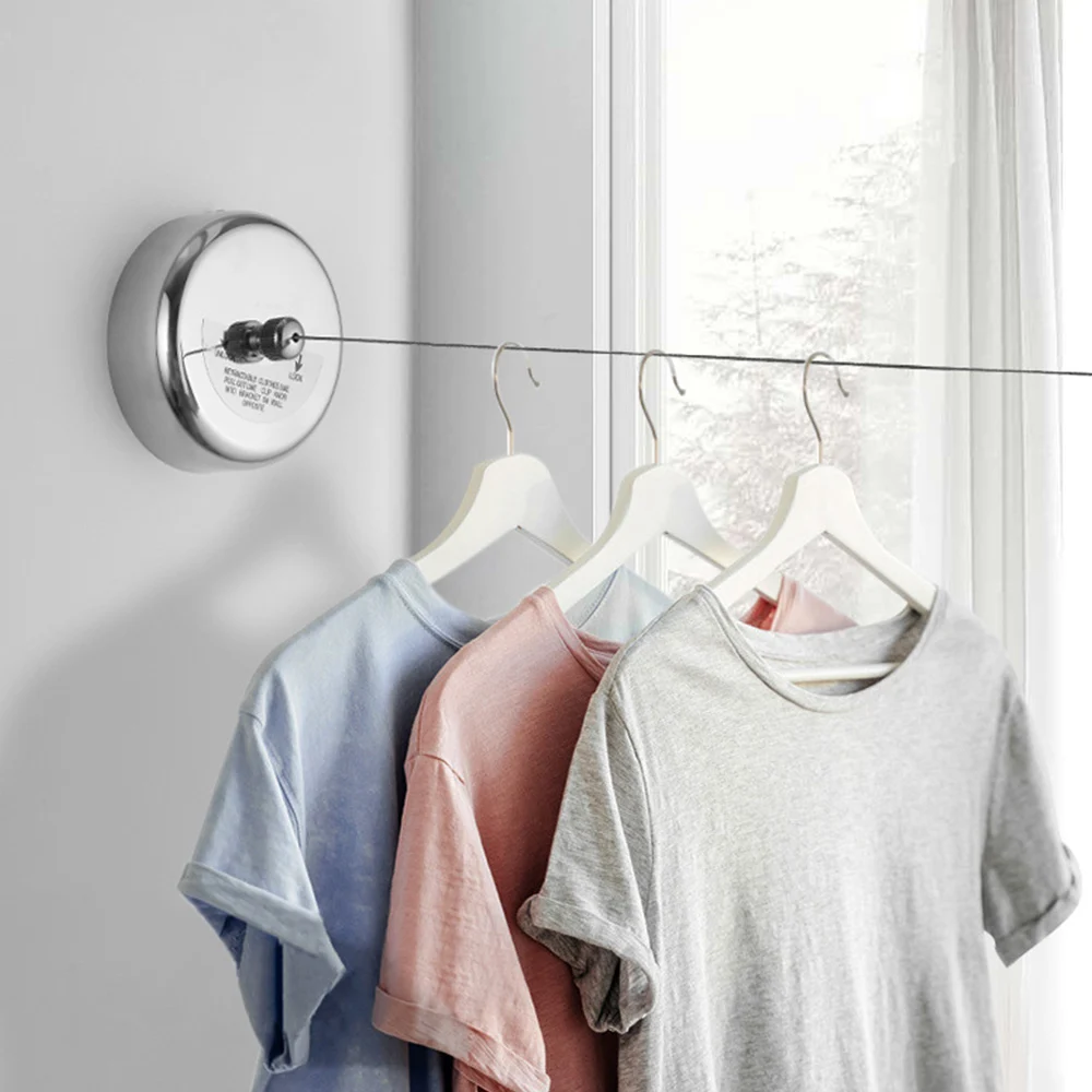 304SS Clotheslines Retractable Clothes Drying Line Home Airer Stainless Clothes Rope Dryer Organiser Laundry Hanger 6 Colors 5