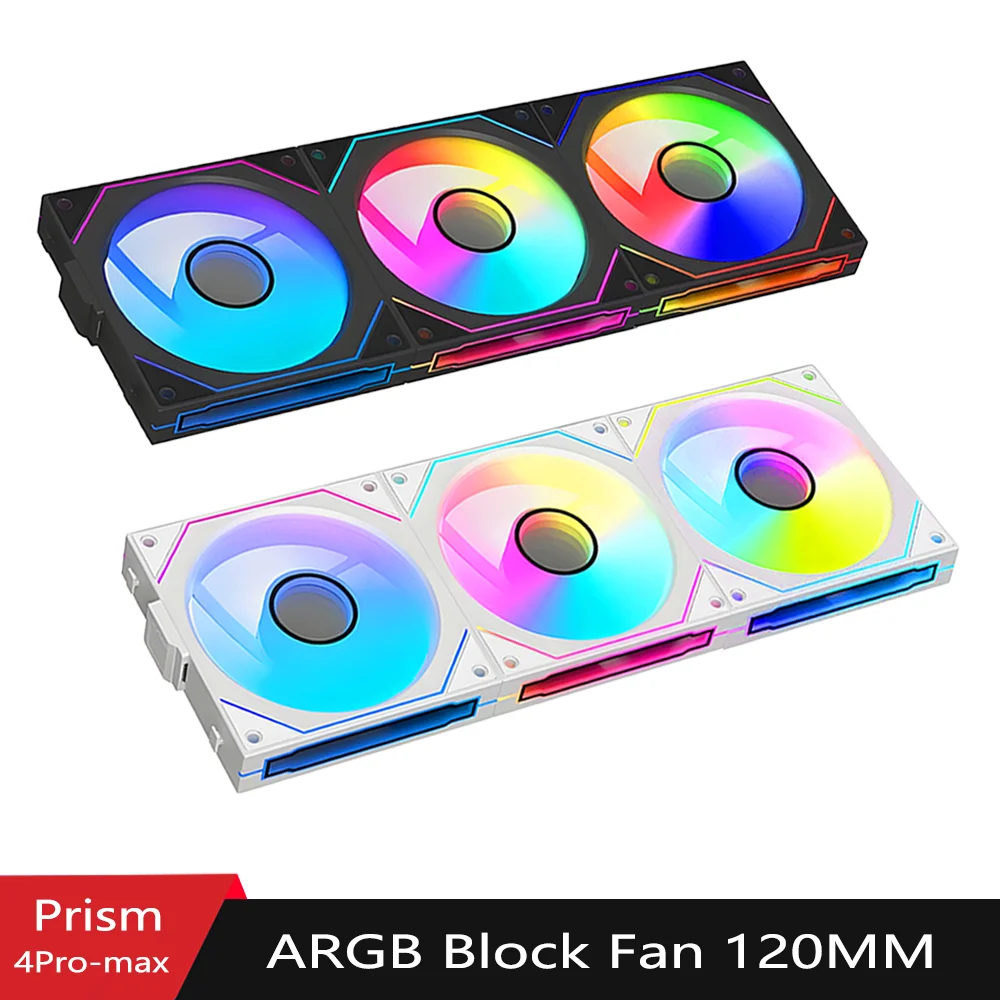 PC case fan 120mm ARGB mirror cycling lighting effect CPU cooling fan 4-pin PWM 58.36CFM for computer water cooling