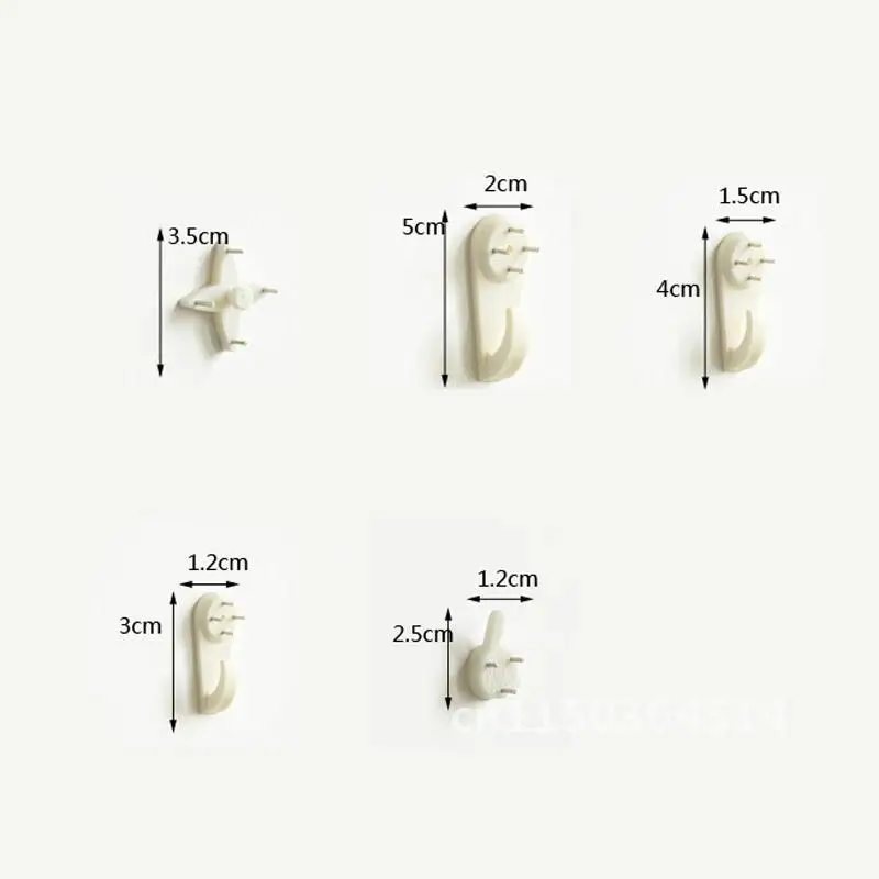 Description Picture 2 of item10pcs Seamless White Plastic Invisible Wall Mount Photo Picture Frame Nail Hook Hanger Hard Picture Frame Wall Hooks Nail
