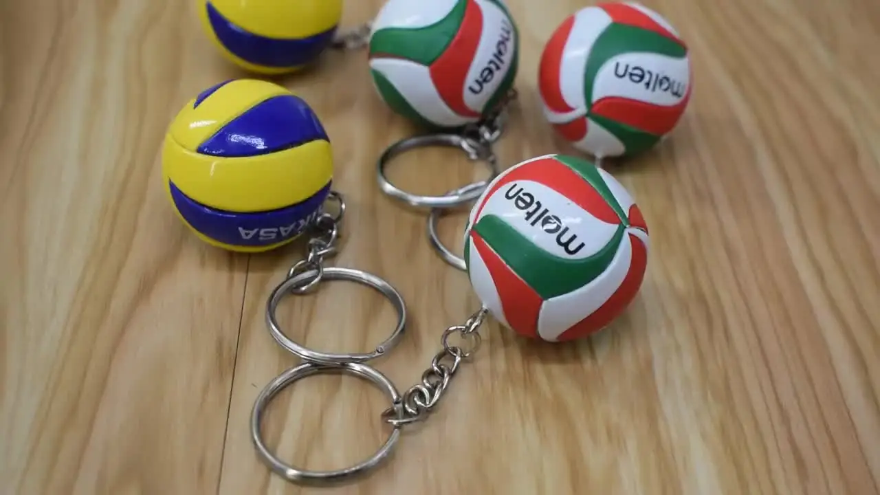 Porte-clés Volley-ball En Alliage Et Cuir - Lot De 3 Breloques Sportives - Cadeau Pour Joueur Ou Fan De Volley