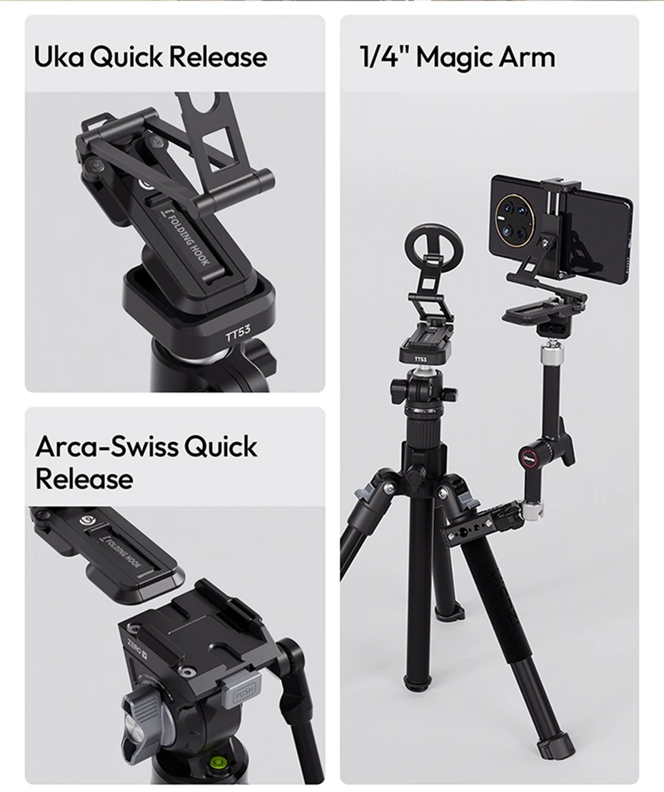 Foldable Phone Stand with Magnetic Ring / Phone Clip Mount Tripod Selfie Mantis