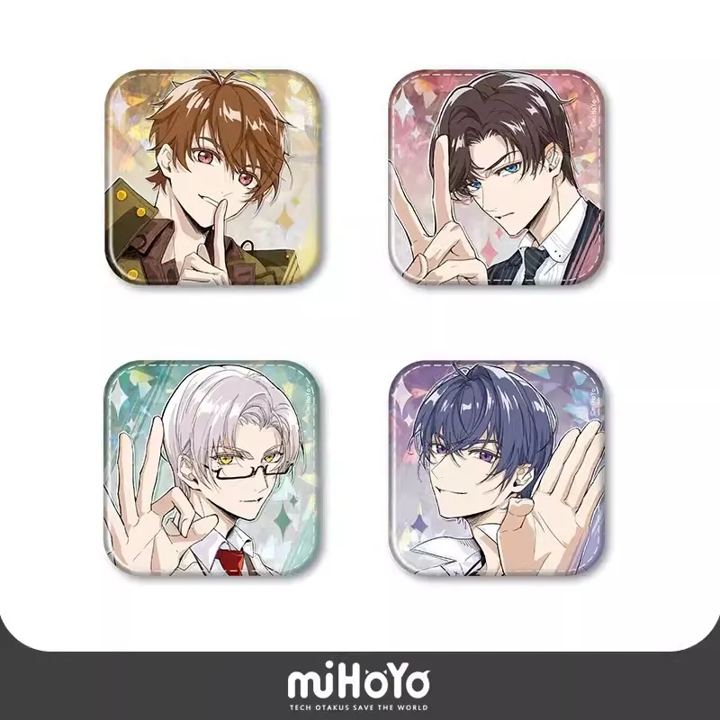 

TEARS OF THEMIS Square Tinplate Badge Love Game Official miHoYo RAVEN LIBRA ADJUDICATOR KING Collection Cosplay Halloween Gift