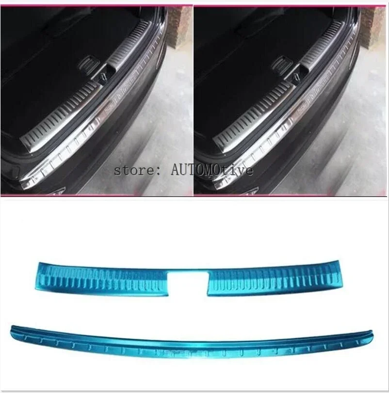 

High Quality For KIA Sorento L 2015 2016 2017 Stainless Steel Accessories Rear Bumper Protector Sill Plate Cover Trim 2 Piece