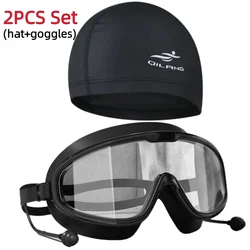 Ultimate Wide View Anti-Fog UV Protection Swimming Goggles (BK Clear Set)
