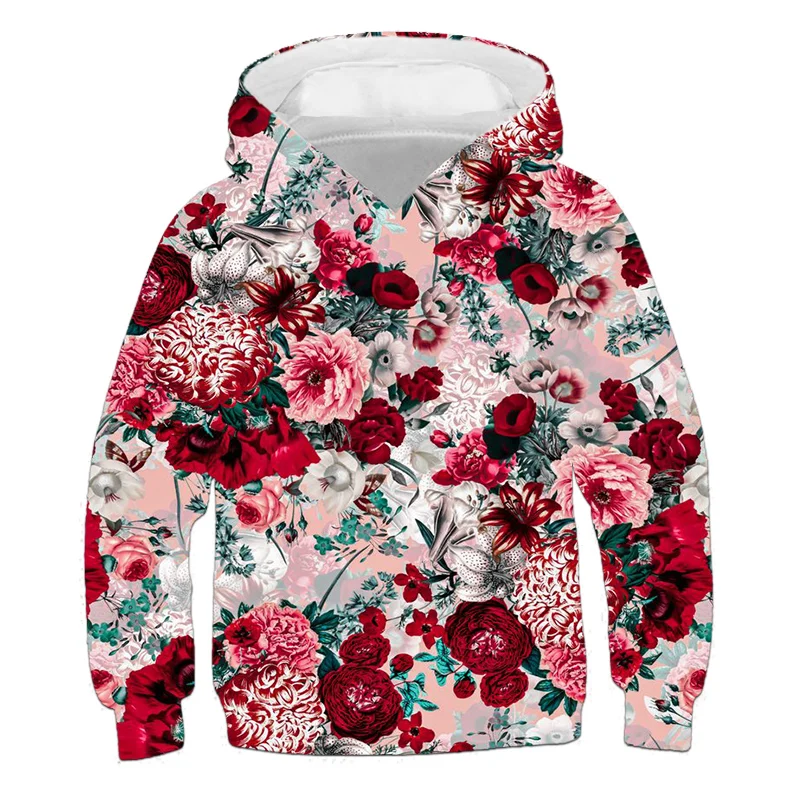

Streetwear For Men Northeast China Flowers Print Hoodie Women Clothes Men's Clothing Hooded Sweatshirts Harajuku Man Long Sleeve