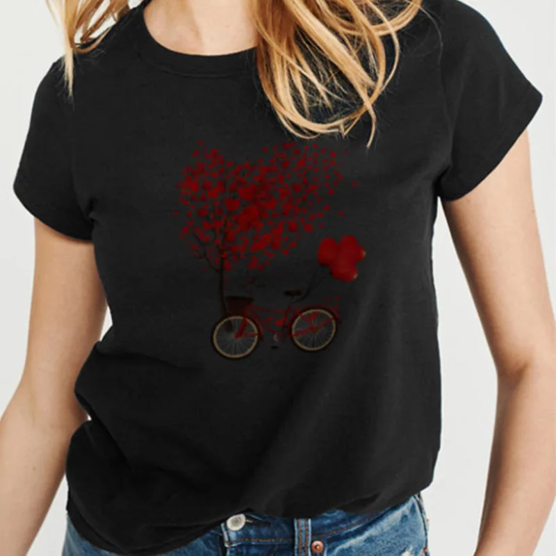

T15 T-shirts Short Sleeve Summer Print Women Cartoon Casual Fashion Graphic Regular Tshirt Top Lady Travel Tee