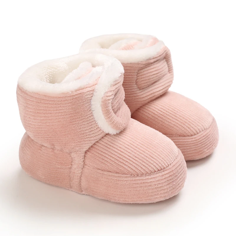 Sweet pink autumn and Winter Plush and Warm Baby Girl Cotton Shoes 0-18 Months Baby Walking Shoes 6