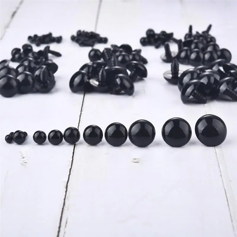 50/100 Stück 5-20mm Sicherheitsaugen, schwarze Kunststoff-Puppenaugen, Zubehör für Spielzeug, Amigurumi, DIY-Set, Bastelaugen, Tierpuppen-Deko – Detail 11