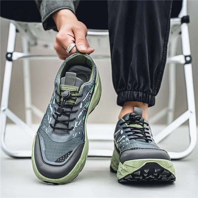 Spring Fashion Green Outdoor Shoes Men's Sneaker 2025 Low-Top Platform Casual Sneakers Man Designer Sports Shoes baskets homme 3