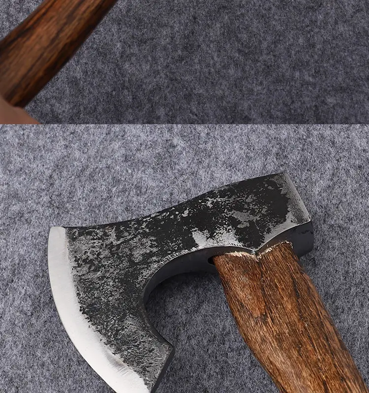 S2c8b26f407714b37b0107307053682a9X Portable outdoor camping hand axe - Hand-forged multi-functional wood-splitting and bone-chopping axe - Emergency battle axe Mallzona