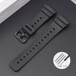 Durable Resin Diving Watch Strap - 16mm Rubber Replacement Band - 16mm (Black black)