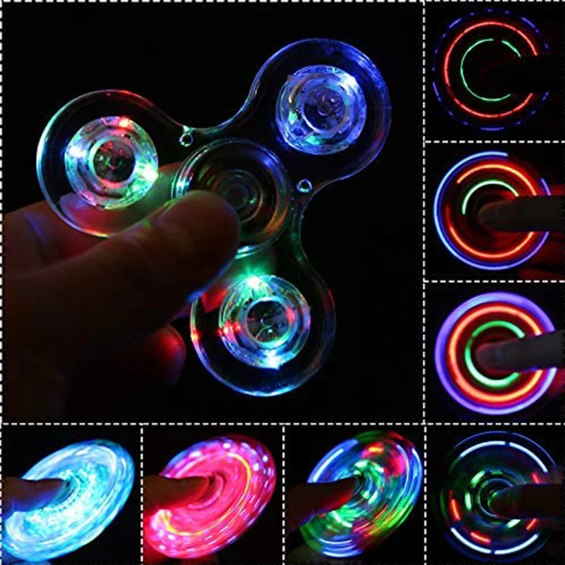 Crystal Luminous LED Fidget Spinner Decompression Luminescent Gyroscope Fun  Relieve Anxiety Toys Adult And Child Birthday Gifts - AliExpress