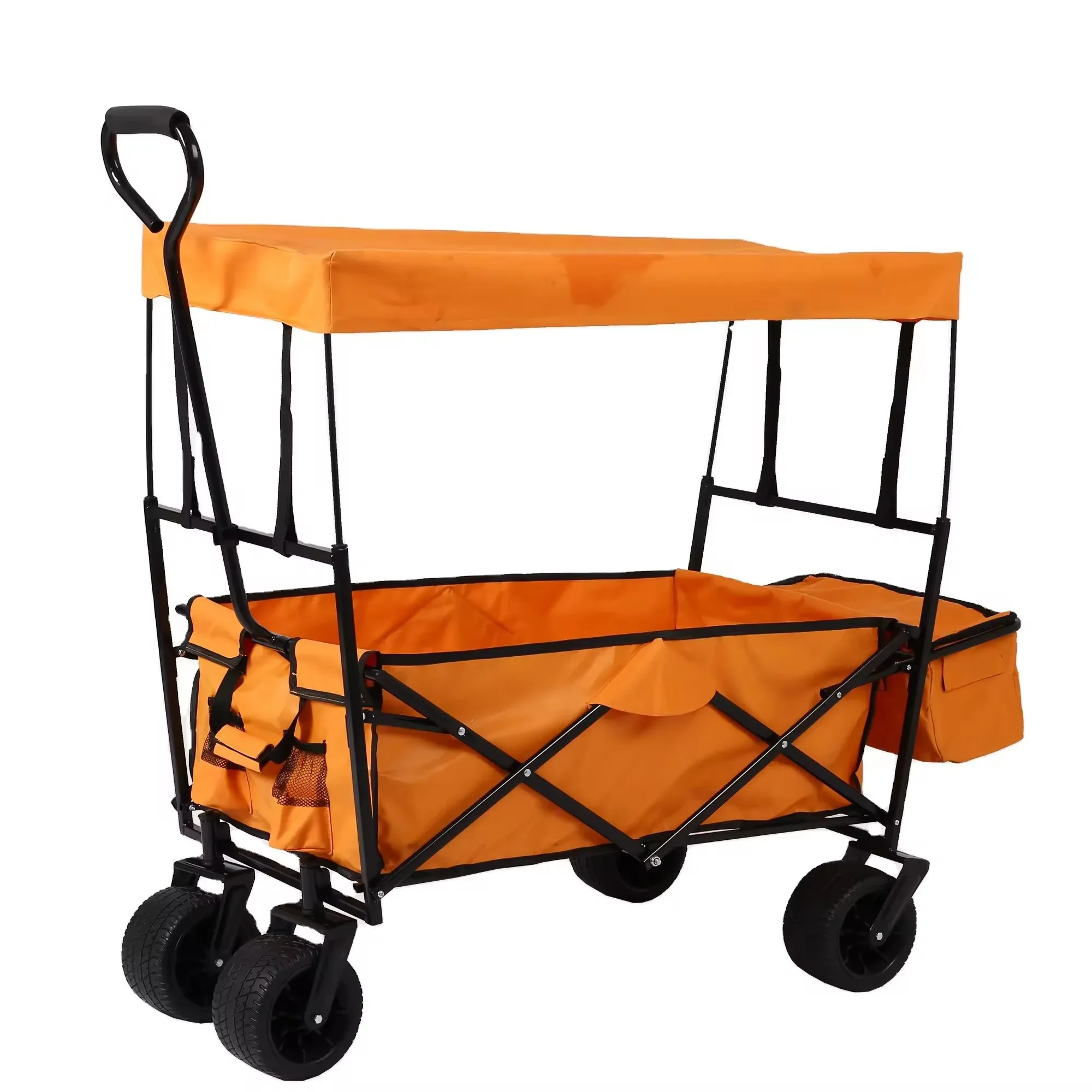 

Collapsible Heavy Duty Shopping Tools OEM ODM Supported Outdoor Folding Wagon Cart With Extension Handle Platform Structure