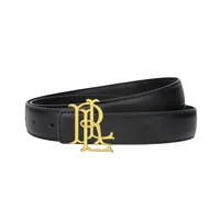 Ceinture élégante avec lettres dorées pour femme – Une luxueuse ceinture marron-noir avec une boucle dorée. Convient aux tenues décontractées et formelles, un al 2