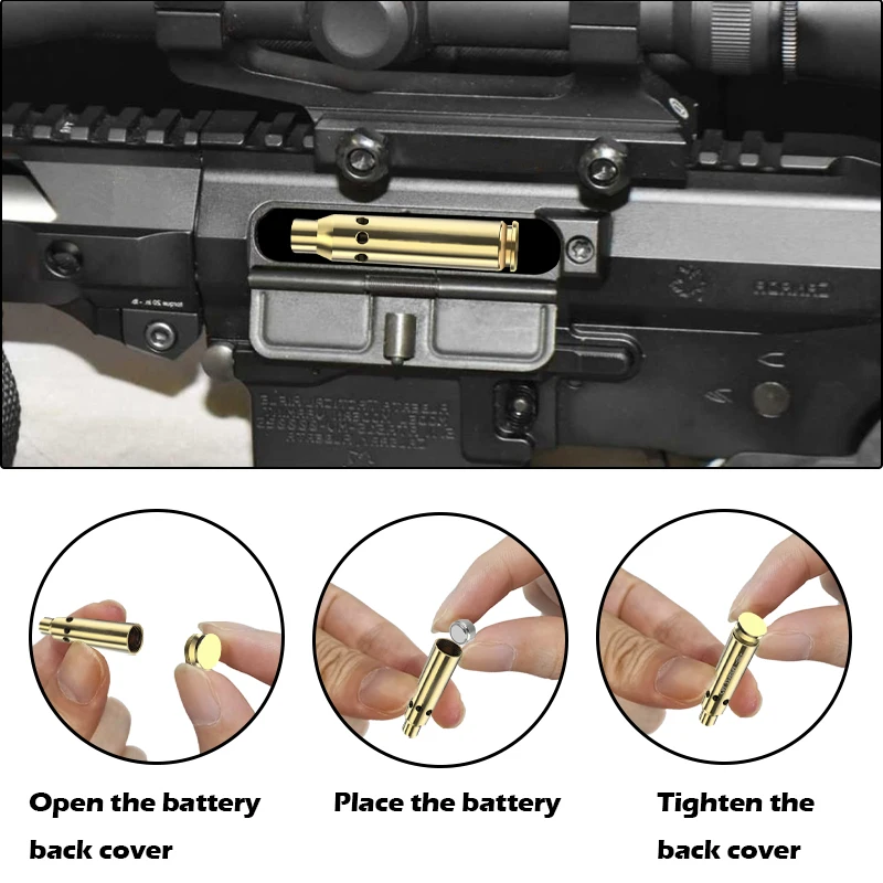 Tactical Laser Bore Sight 3006 Red Dot Brass Bullet for Aiming Shooting Calibration Adjustment Pistol Airsoft Gun Acessories