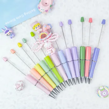 5/12 penne colorate con perline, penne con perline fai da te, penne a sfera in plastica con scrittura fluida, per scuola, ufficio e regali di laurea