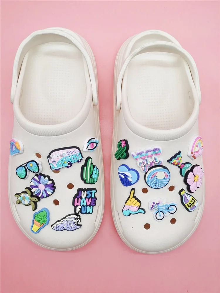 Cute Summer Style Shoe Charms Buckle Decorations Diy Shoe Accessories Fit Wristband PVC Croc jibz Women Children Kids Party Gift
