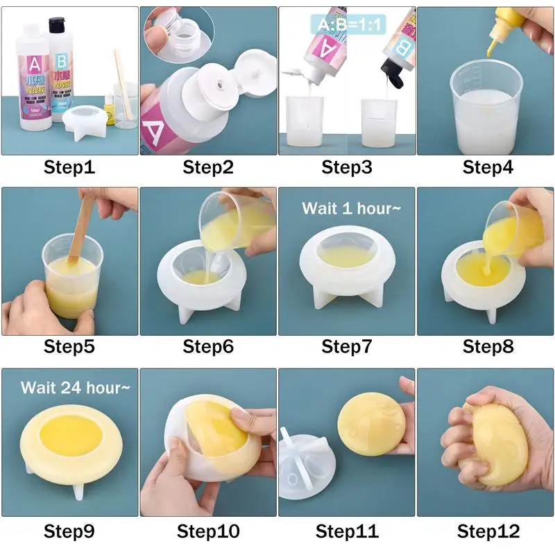 1:1 AB Epoxy Resin Glue Squishy Gel Water-Feeling Soft Liquid Silicone Making Decompression Toys Gift Squeezing