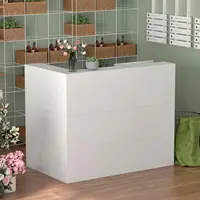 Modern Reception Desk Front Counter, Large Storage Shelves and Drawers, Retail Counter for Room, Reception Desks 2