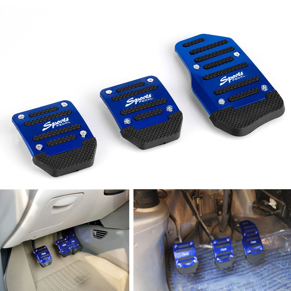 Pedal Cover Car Pedal Cover Set Kit Aluminum Manual Transmission Universal Auto Accessories Non-Slip 3Pcs