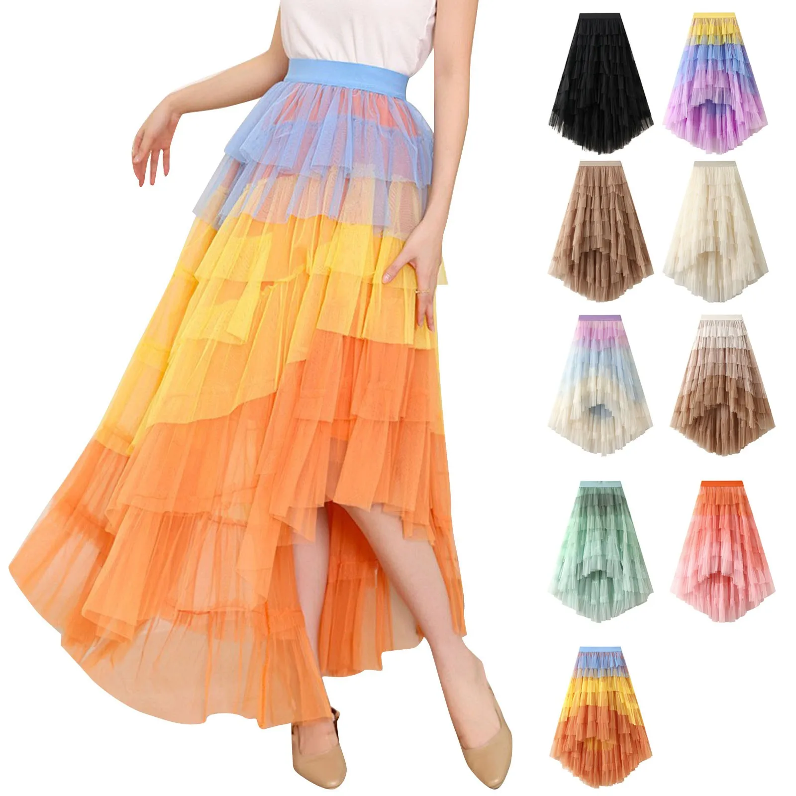 

2023 Women's Long Maillard Fall Skirt Elegant High Waist Cocktail Party Wedding Flared A Mini Skirts for Women Sexy Lingerie