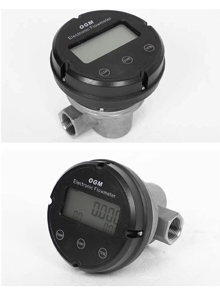 1″ Plastic Electronic Turbine Flowmeter Oval Gear Flow Meter for Diesel Fuel Dig