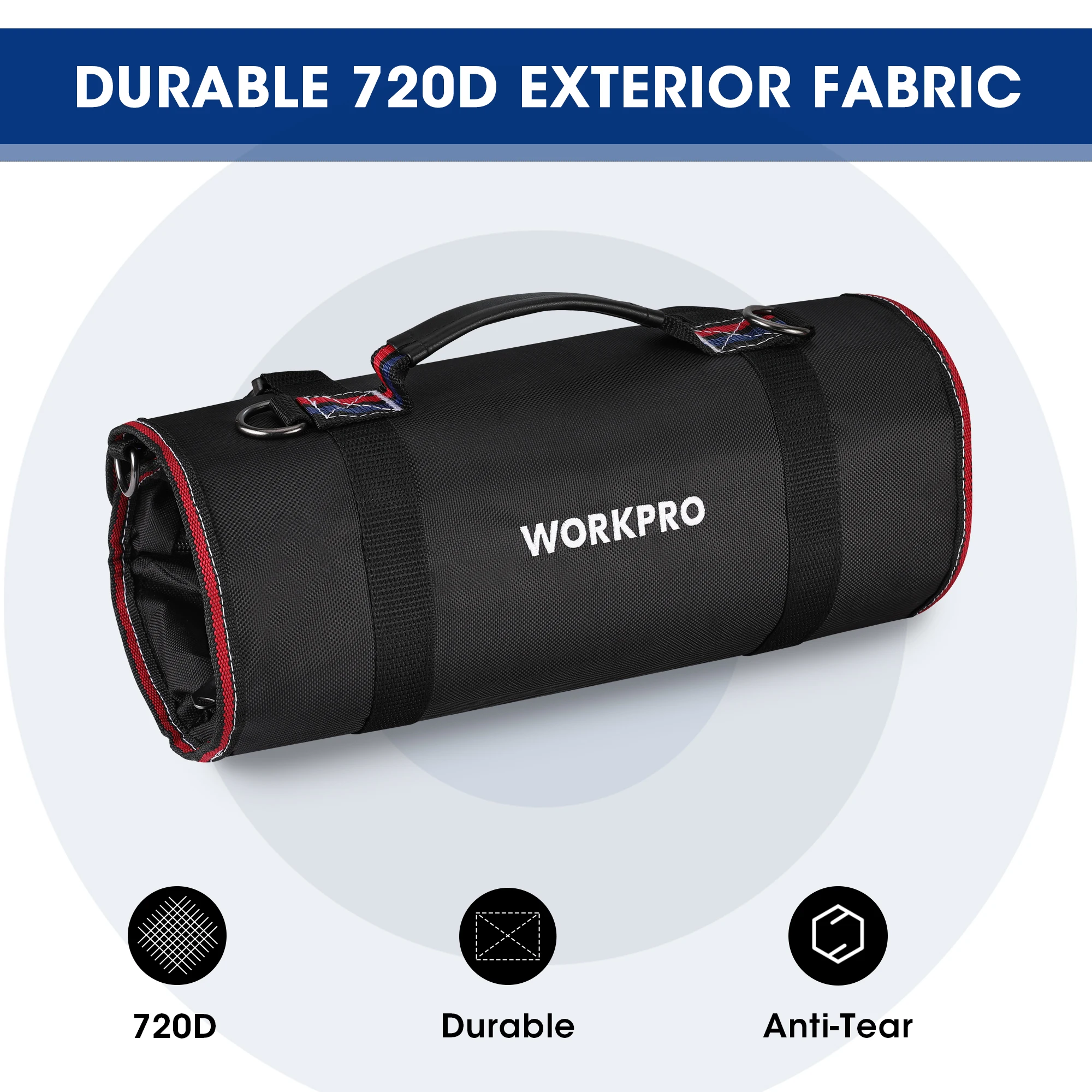 Heavy Duty Multi-Purpose Roll Up Tool Bag with Detachable Pouches