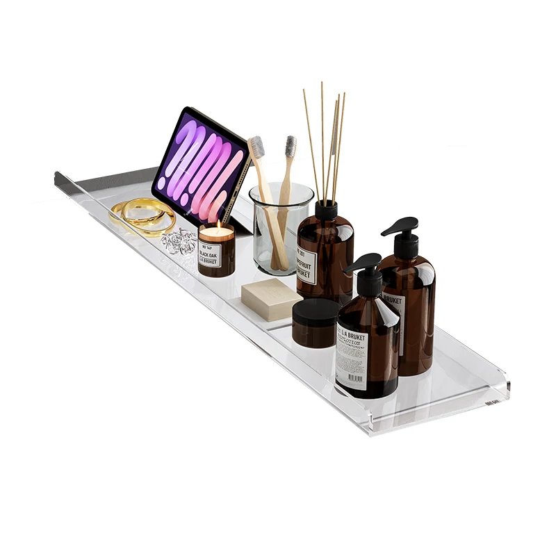 Nordic Acrylic Bathtub Tray Wooden Tray Spa Holder Bath Table Bathroom Storage Organizer Bandeja Bath Tub Accessories