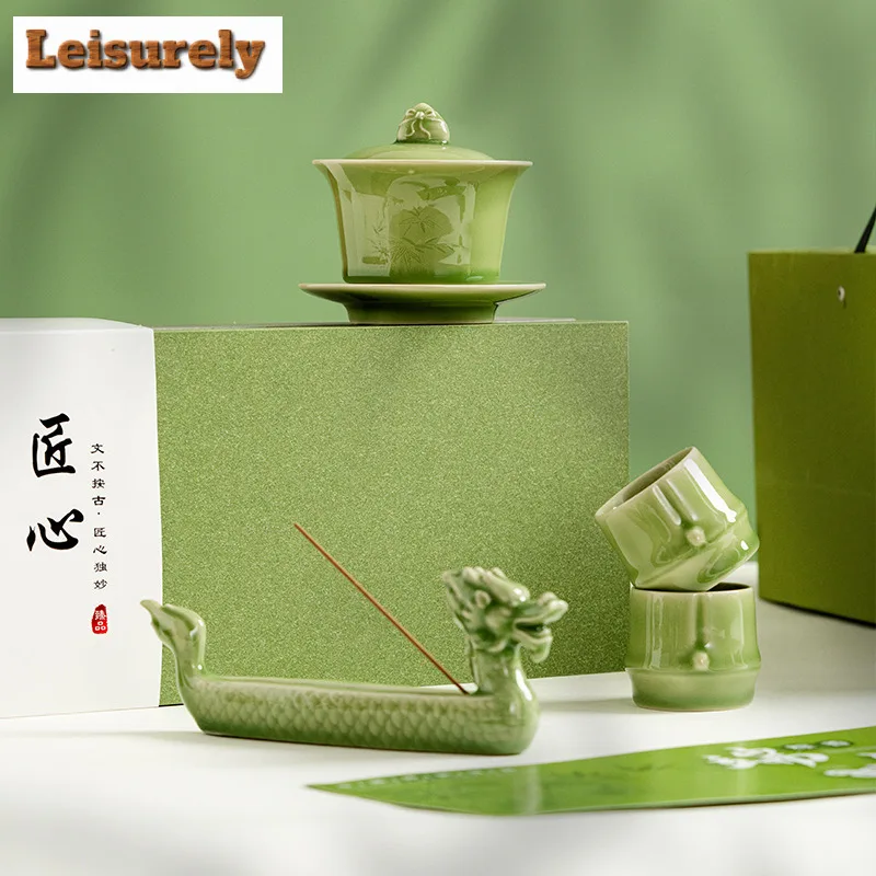 Dragon Boat Festival Tea Set Complete Set Zen Tea Ceremony Set Tea Soaking Teapot And Tea Cup Set Chinese Tea Set Decoration