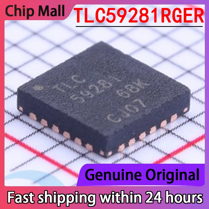 

5 шт., новинка, оригинальный TLC59281RGER, экранная печать TLC59281, в упаковке QFN24, оригинальный драйвер