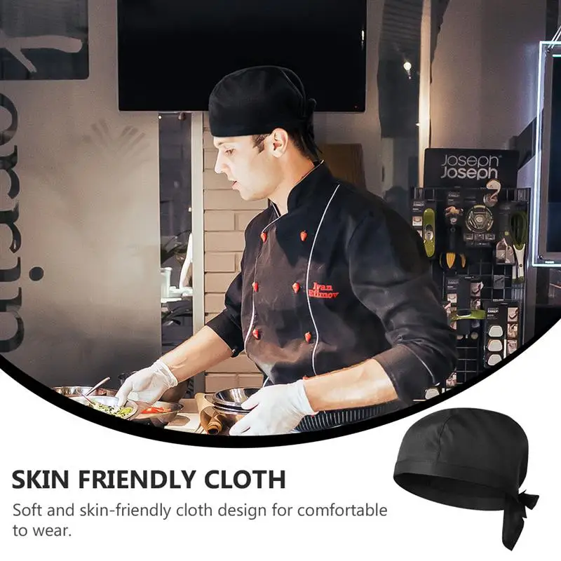 2Pcs Pirate Chef Hat Waiter Uniform Bakery BBQ Grill Hat Restaurant Bakery Kitchen Work Wear Cap Adjustable Chef Caps