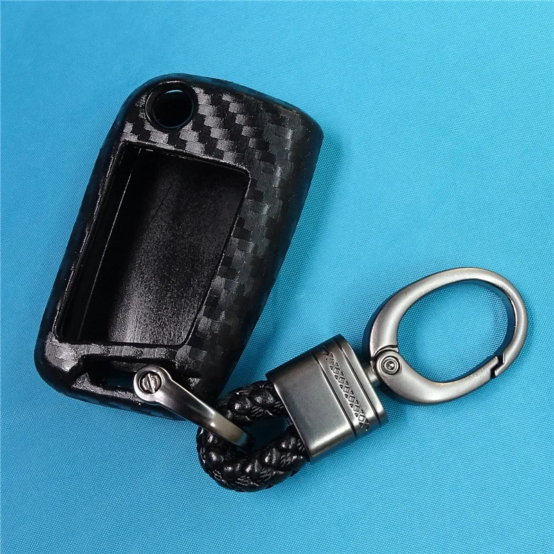 Car Key Case Cover For Volkswagen VW Golf 7 GTI R MK7 Tiguan Carbon Fiber Car Key Bag Shell Holder Fob Keyring Keychain