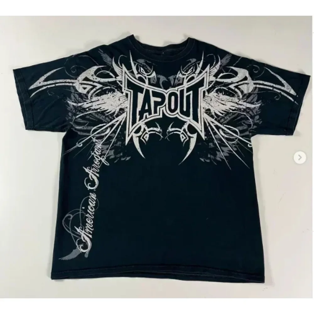 TAPOUT New Y2K Red  Printing T-shirt Men Hip Hop Round Neck Oversized Short Sleeve Casual Gothic Tee Clothing Kids Tshirt Tops 6